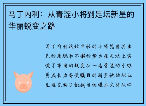 马丁内利：从青涩小将到足坛新星的华丽蜕变之路