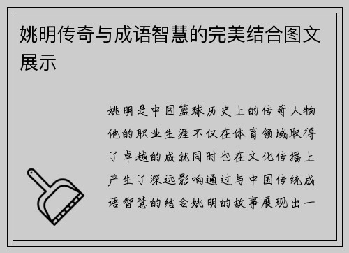 姚明传奇与成语智慧的完美结合图文展示